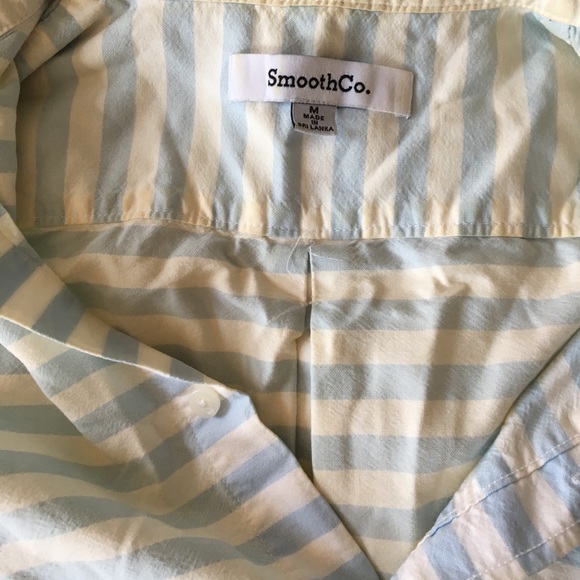 UO M Thick Stripped Cotton Button Down in Blue - Picture 2 of 5